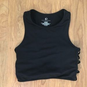 Black spandex crop top